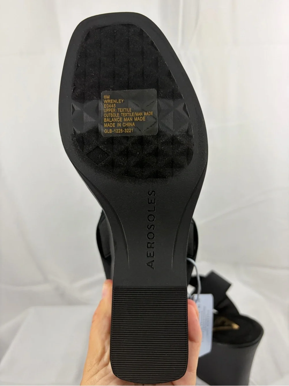 NWT Aerosoles Women's Size 6 Black Elastic-Strap Wedge Sandals